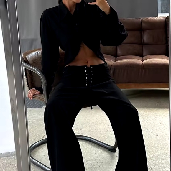 Fashion Loose White Linen Women's Two Pieces Set - Picture 5 of 6